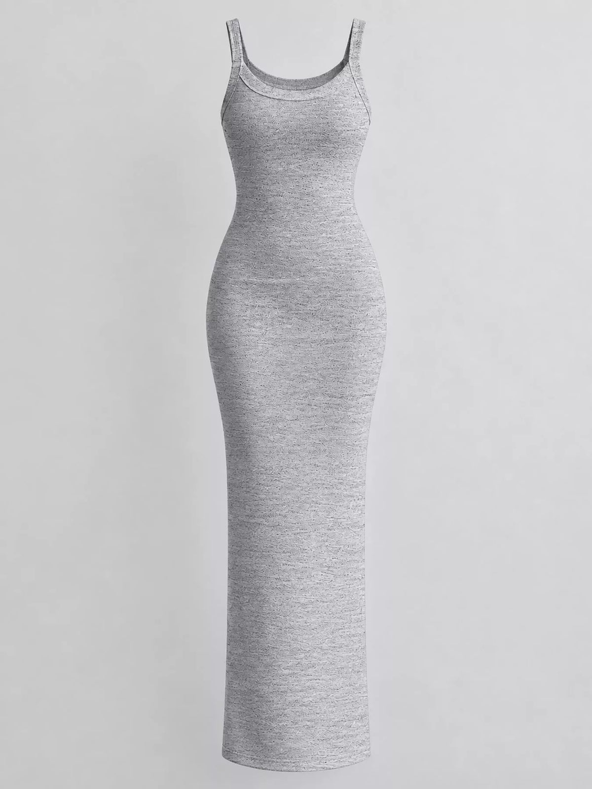 Bodycon maxi dress, gray flat front