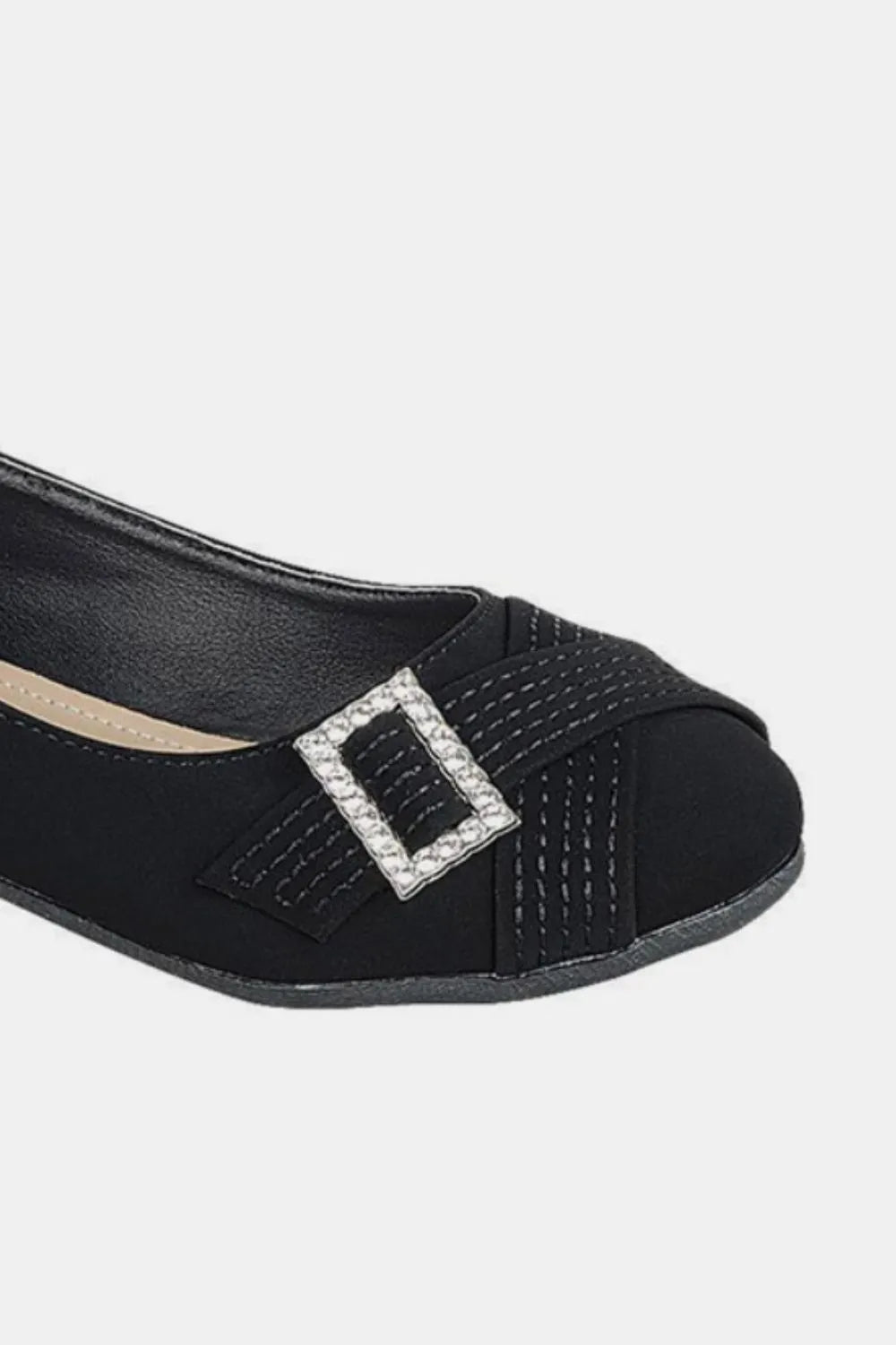Women's Rhinestone-Buckle Slip-On Ballet Flats — product view 2