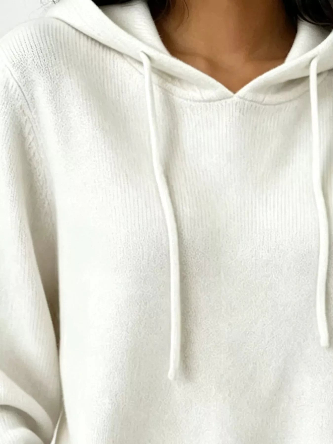 Trendsi Cozy Ribbed Long‑Sleeve Hooded Sweater -