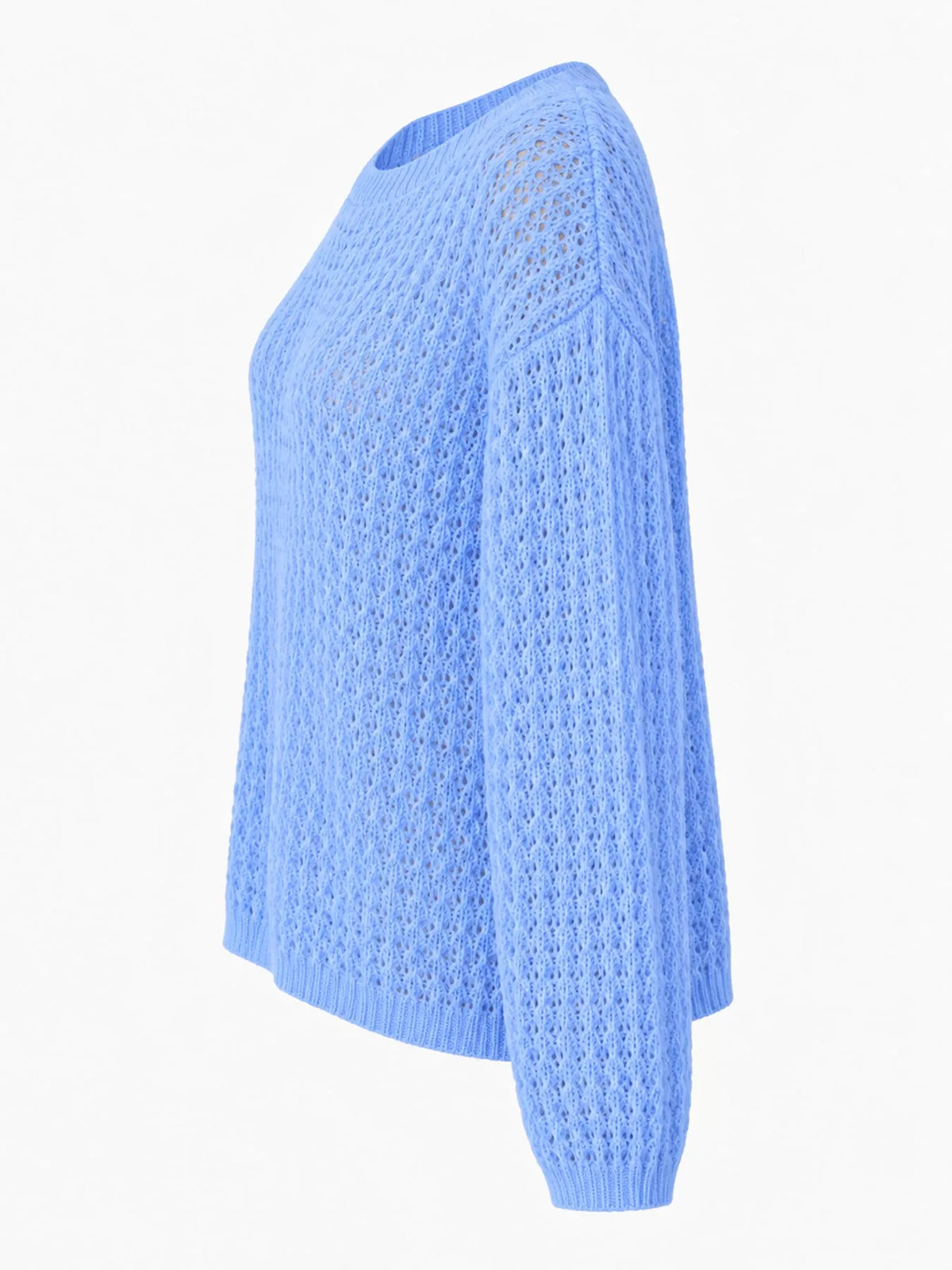 Blue openwork knit cover-up top