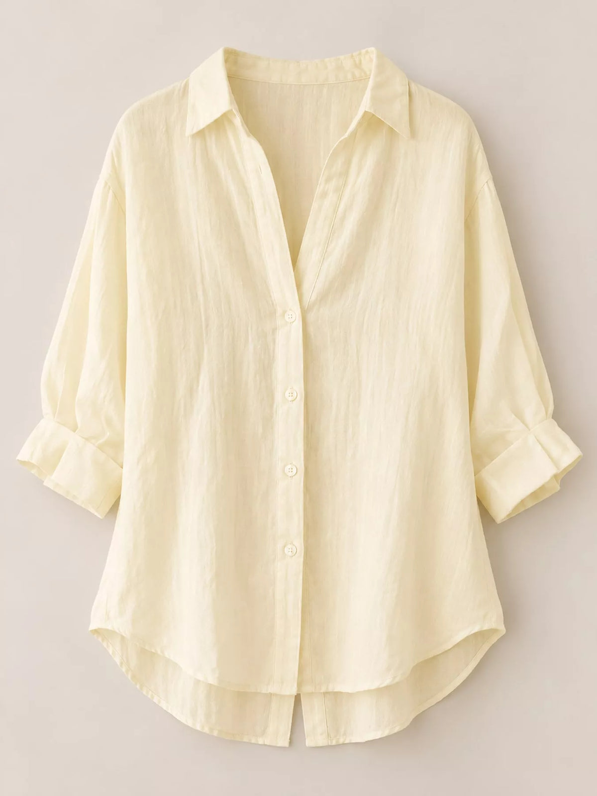 Cream loose fit tie back shirt