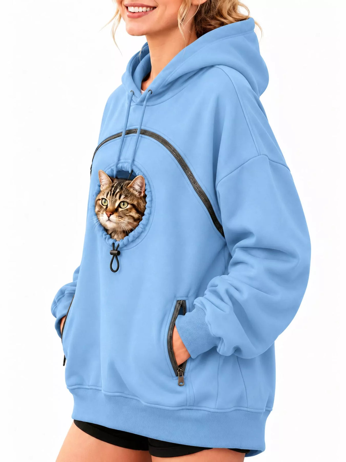 Sky Blue kangaroo pet pouch hoodie