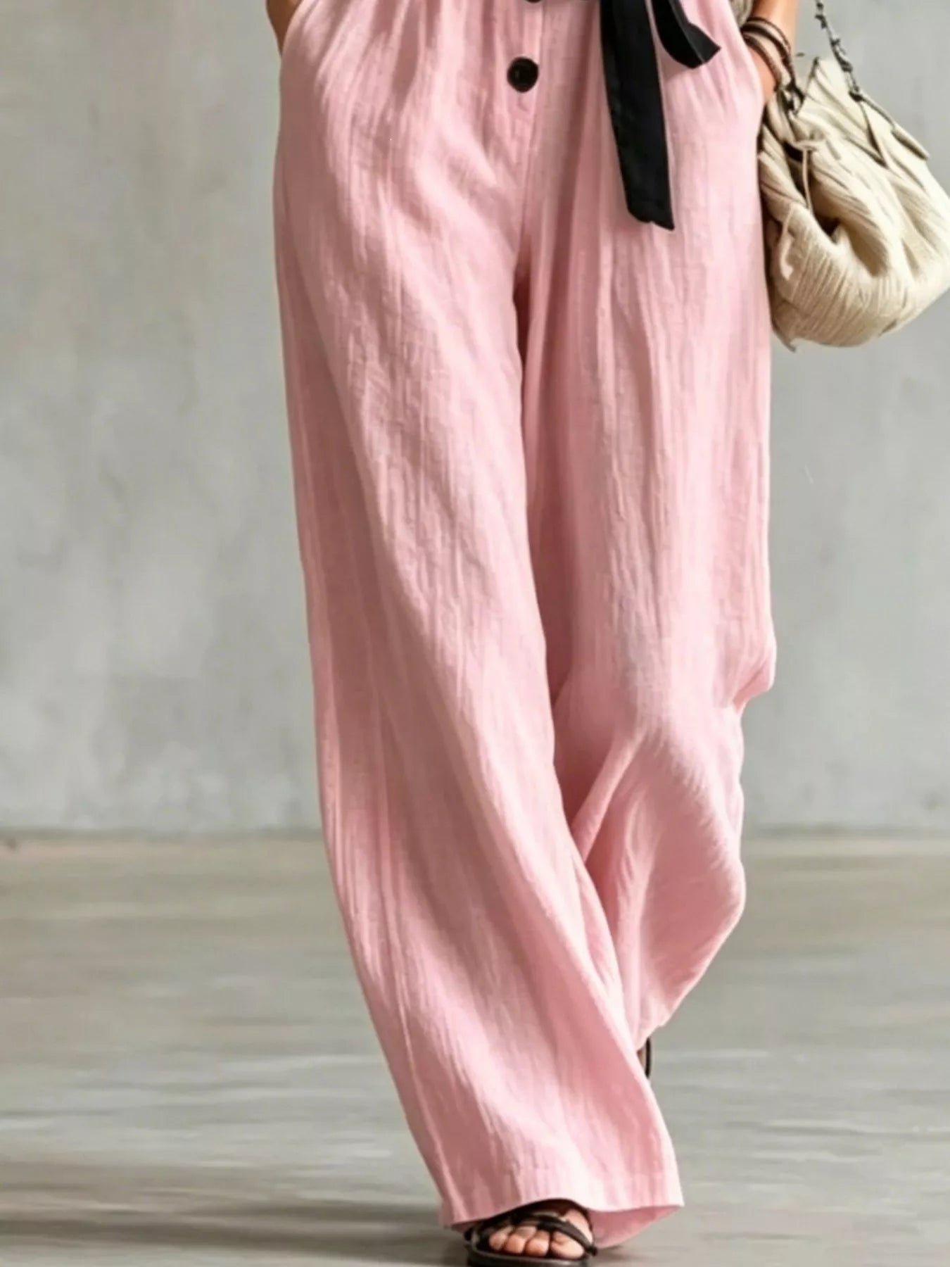 Trendsi Lace Trim Sleeveless Wide Leg Jumpsuit -
