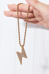Trendsi Brass Lightning Pendant Necklace -