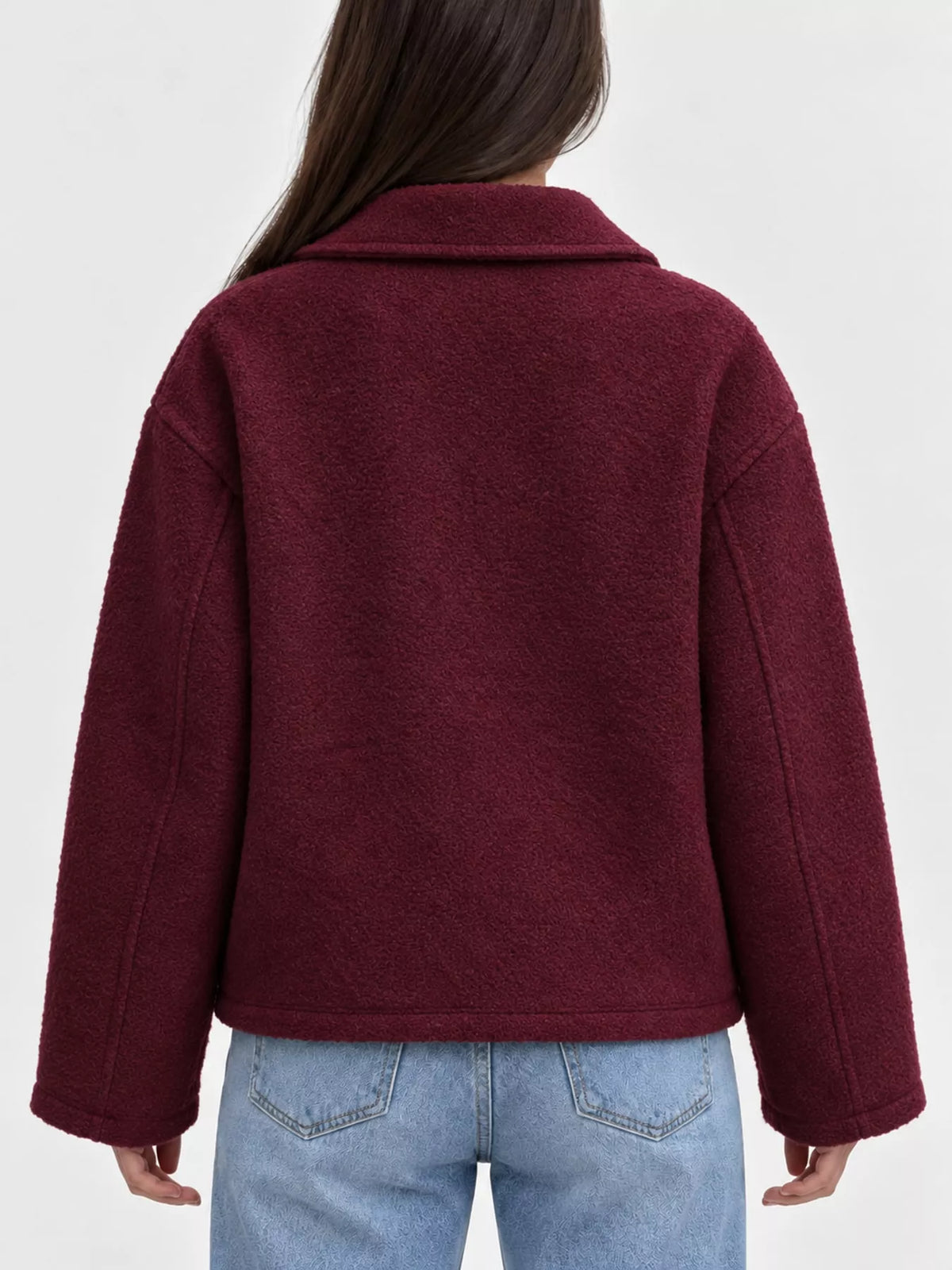 Zip-Up Cropped Jacket — back view
