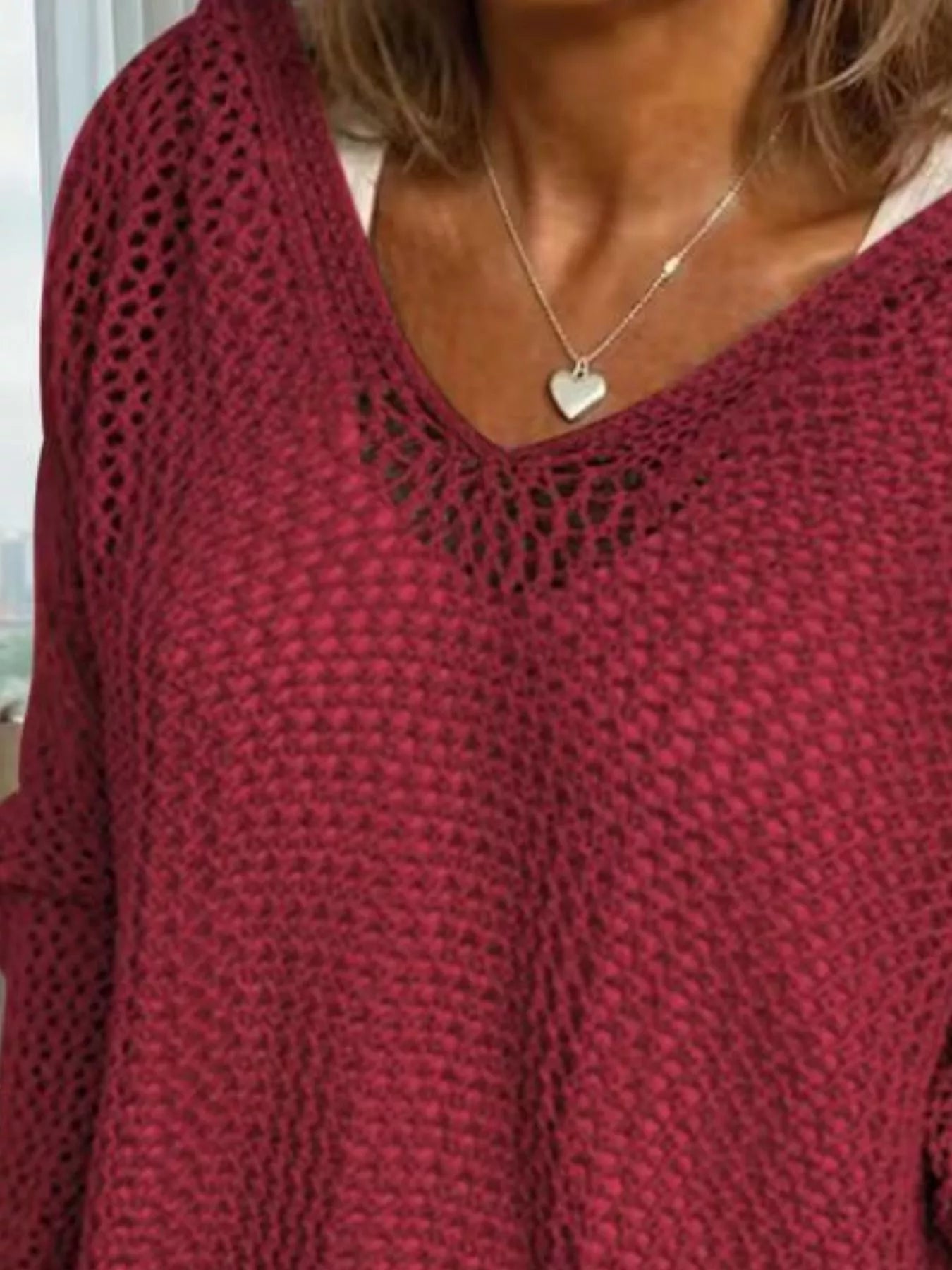 Trendsi Loose Knit Hooded Cover Up -