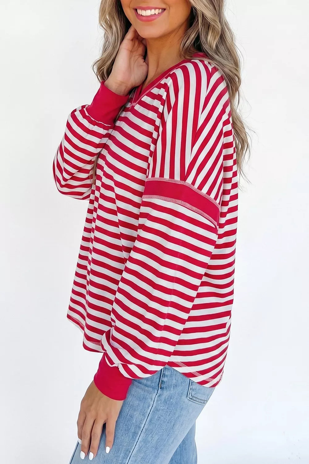 Trendsi Striped Long Sleeve Casual Sweatshirt -