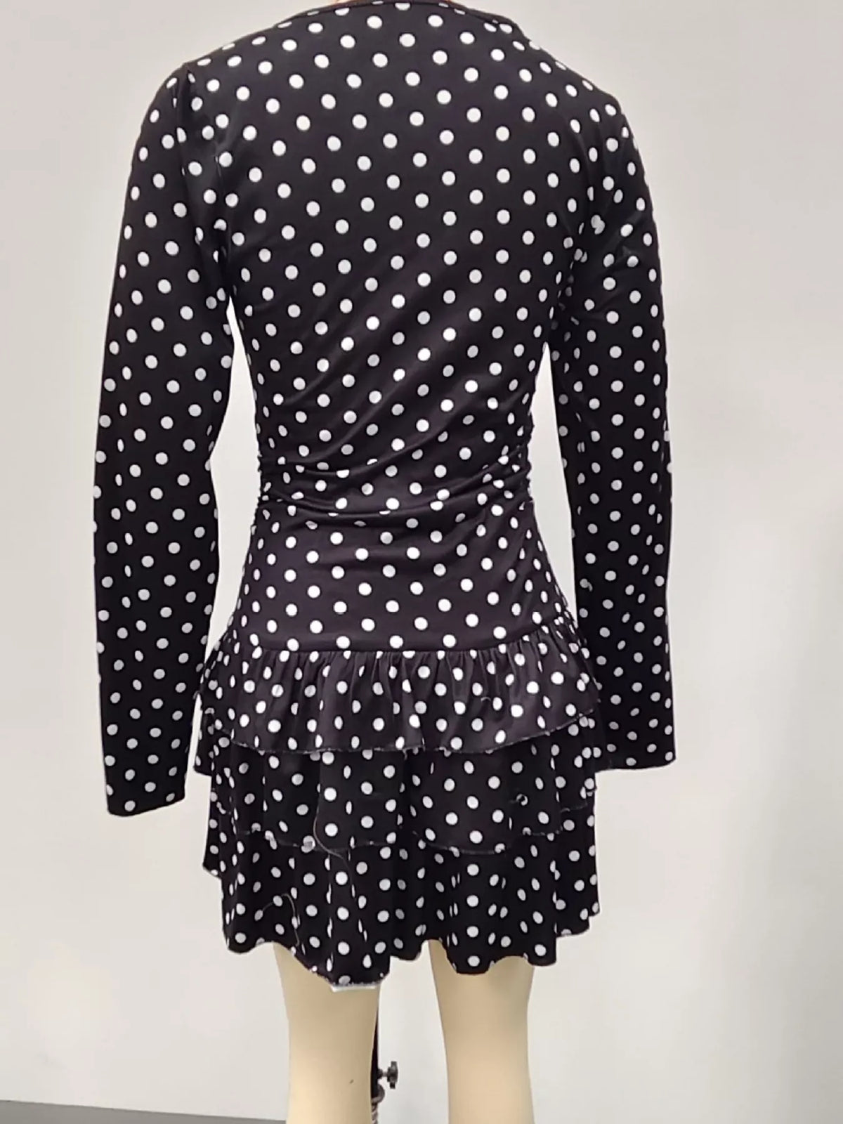 Round neck long sleeve mini dress, product view