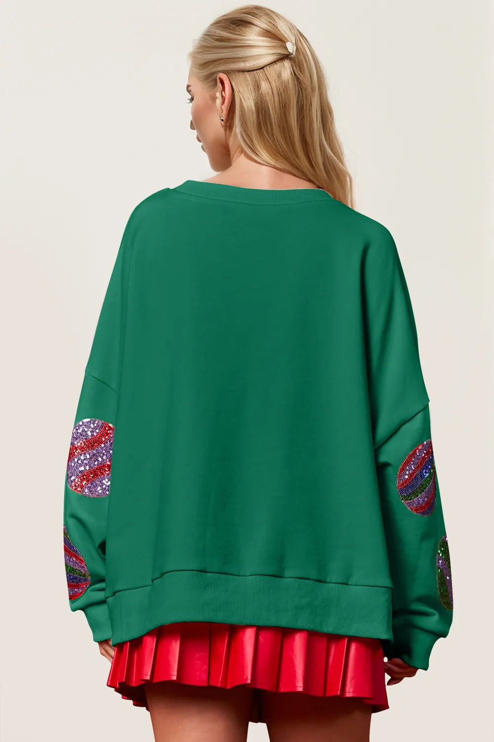 Christmas sequin round-neck sweatshirt