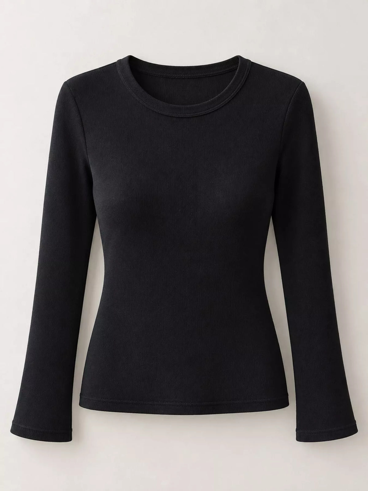 Slim-Fit Long Sleeve Crew Neck T-Shirt — garment front