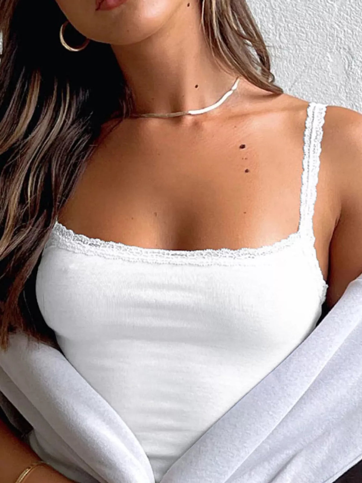 Lace camisole, white front