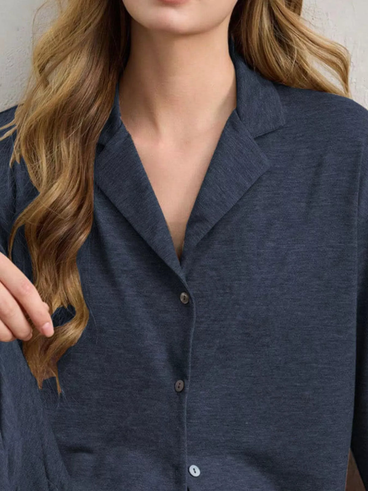 Trendsi Button-Down Top and Wide-Leg Pants Lounge Set -