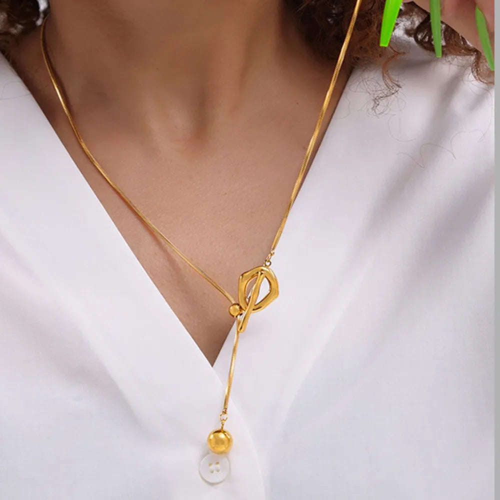 Trendsi Stainless Steel Bead Necklace -