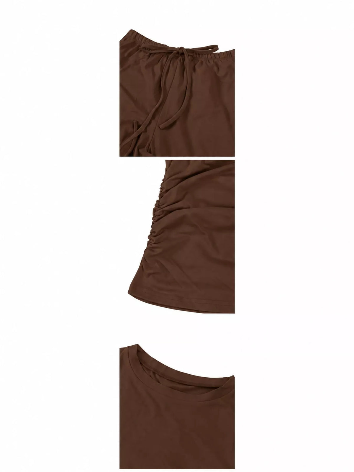 Long Sleeve Top and Wide-Leg Drawstring Pants Set — construction details