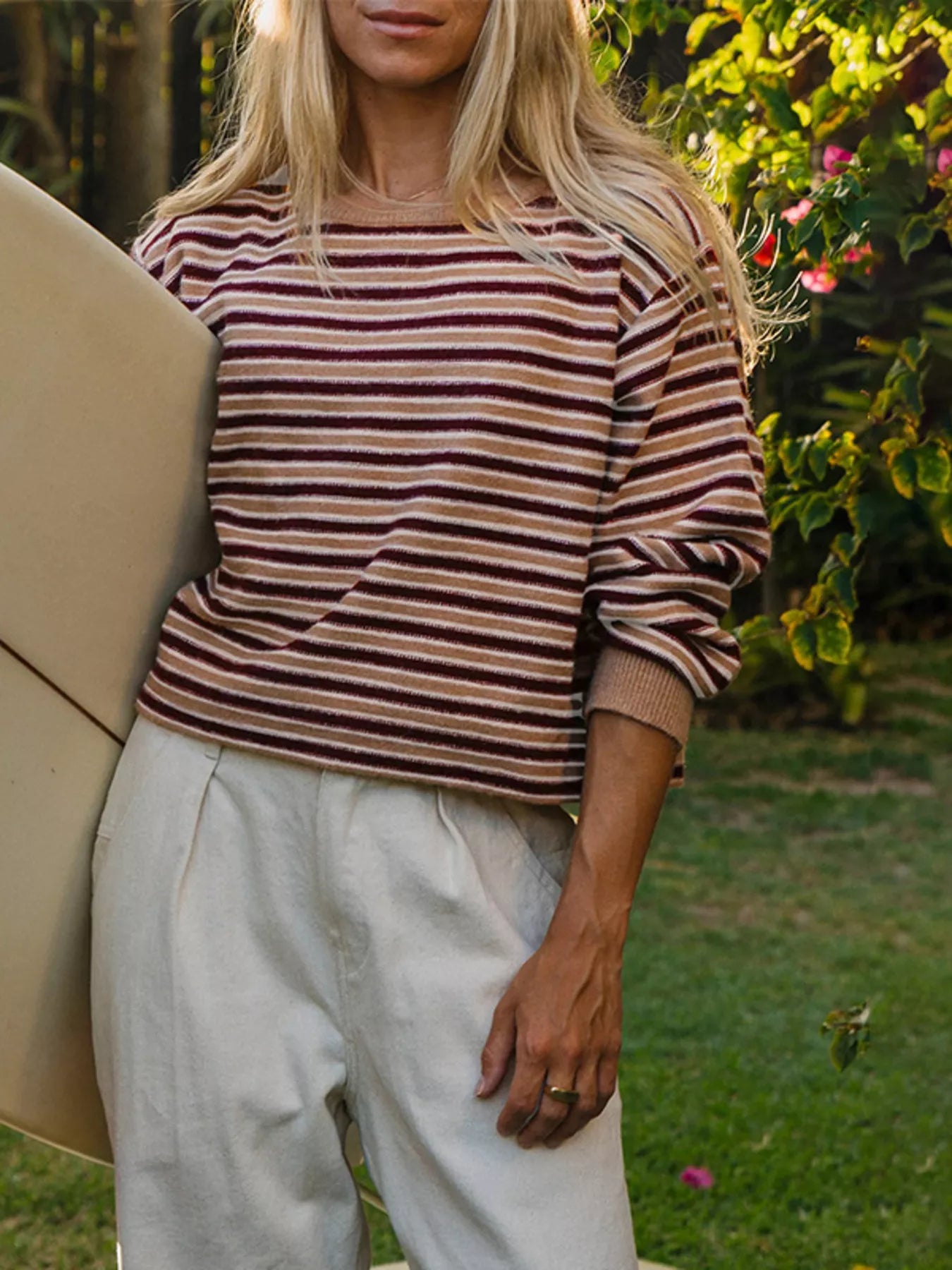 Trendsi Striped Crew Neck Sweater -