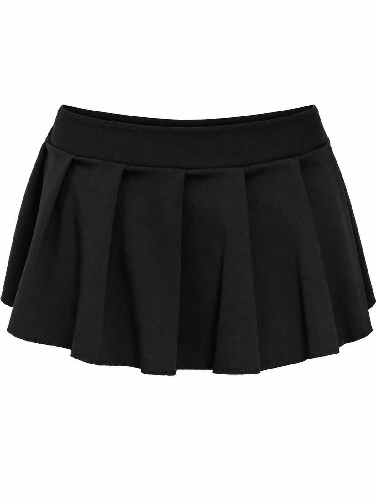 Pleated micro skirt, black pleat detail