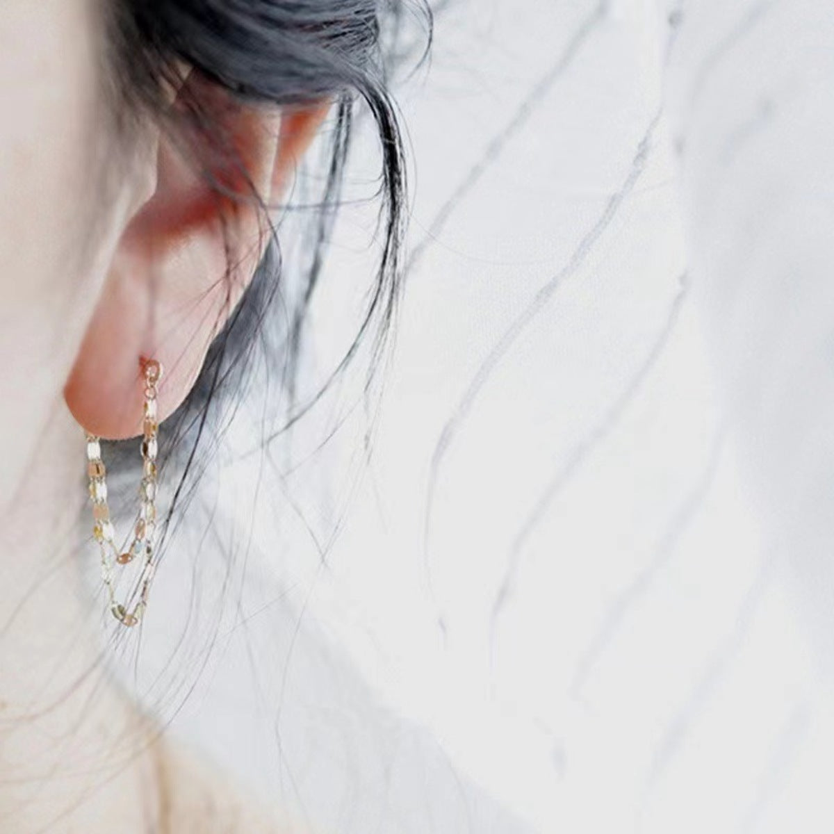 Trendsi 18K Gold-Plated Chain Earrings -