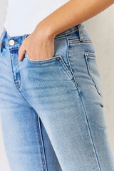 Trendsi Kancan Full Size Mid Rise Y2K Slit Bootcut Jeans -
