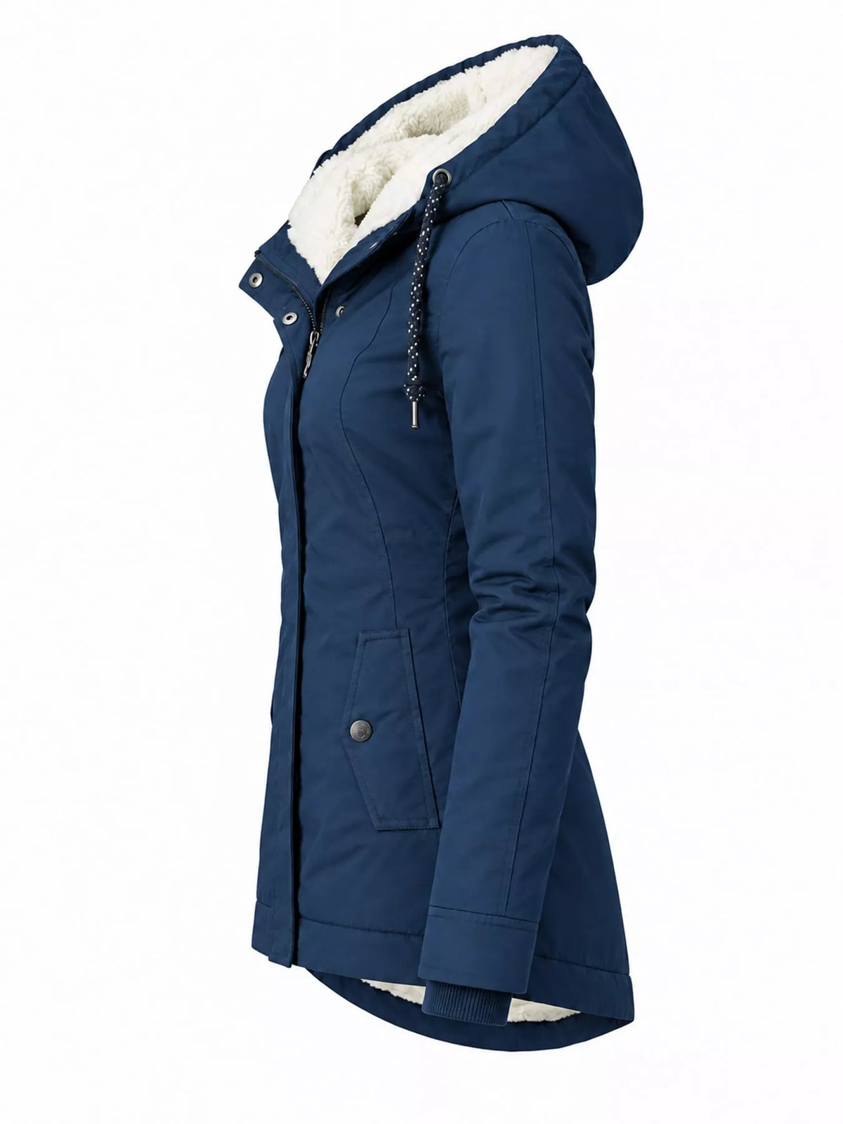 Sherpa-Lined Hooded Jacket — side view