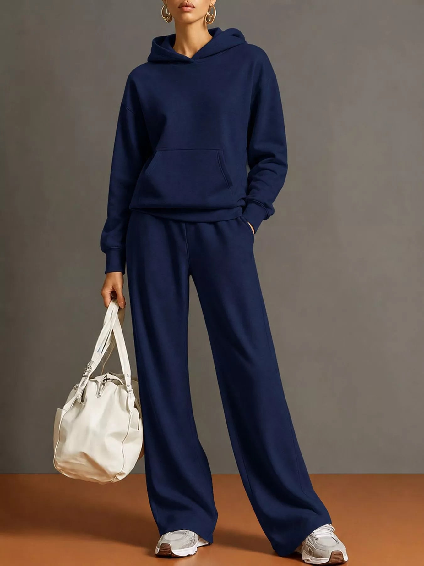 Trendsi Kangaroo Pocket Hoodie and Pants Set -