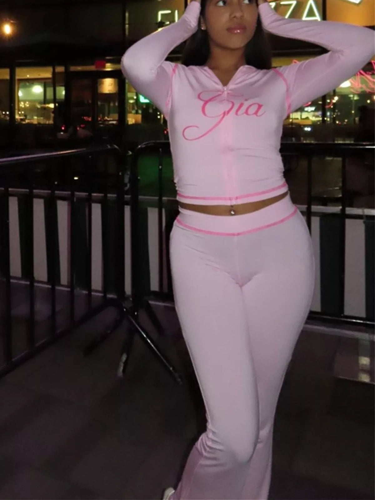 Graphic hoodie and pants set