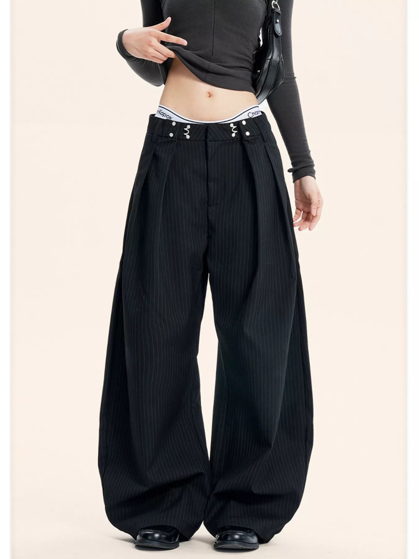 Trendsi Plus Size Pleated Detail Wide-Leg Pants -