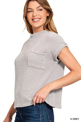 Trendsi Zenana Chenille Waffle Short Sleeve Sweater -