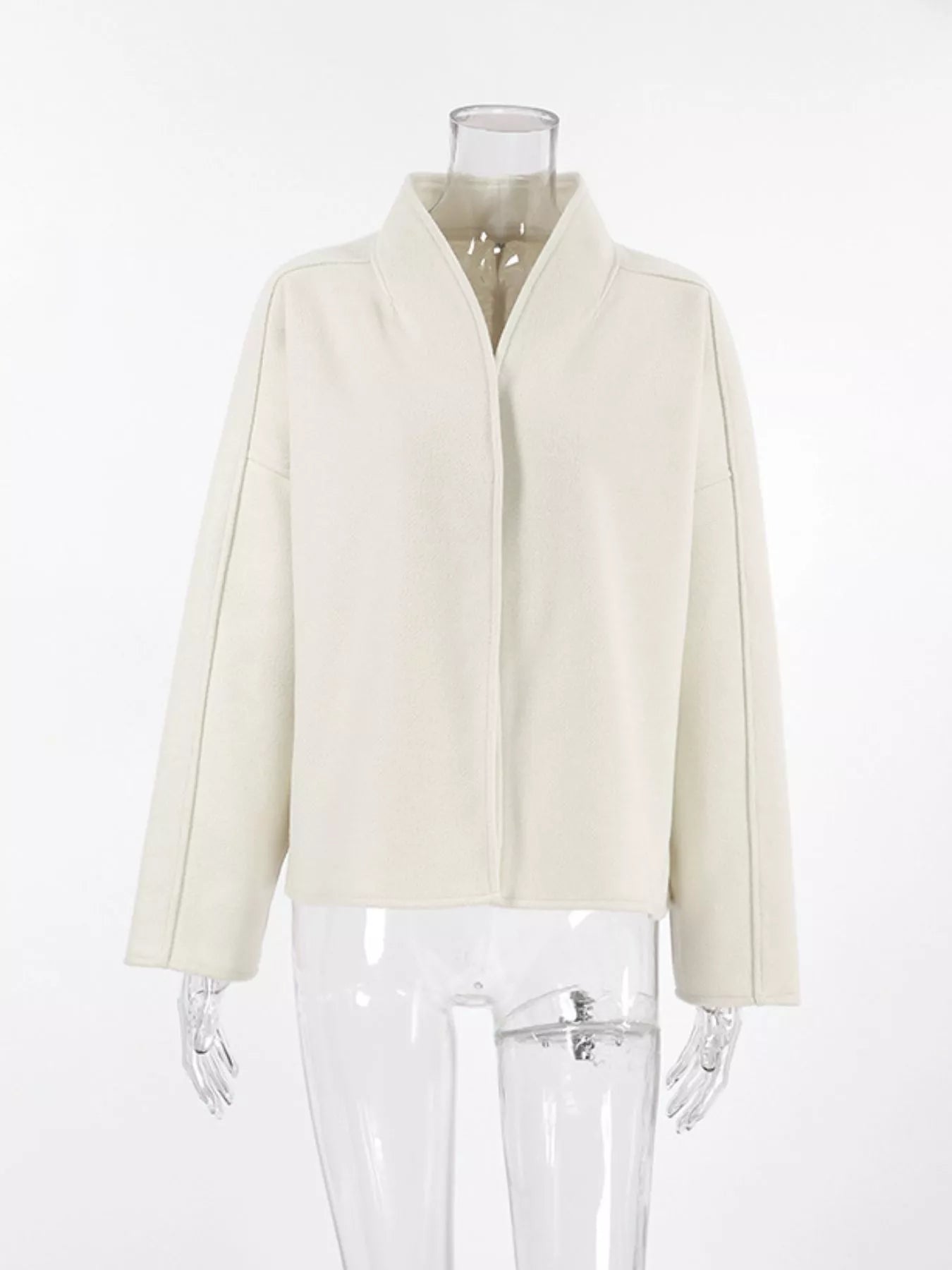 Trendsi Elegant Stand Collar Open Front Outerwear -