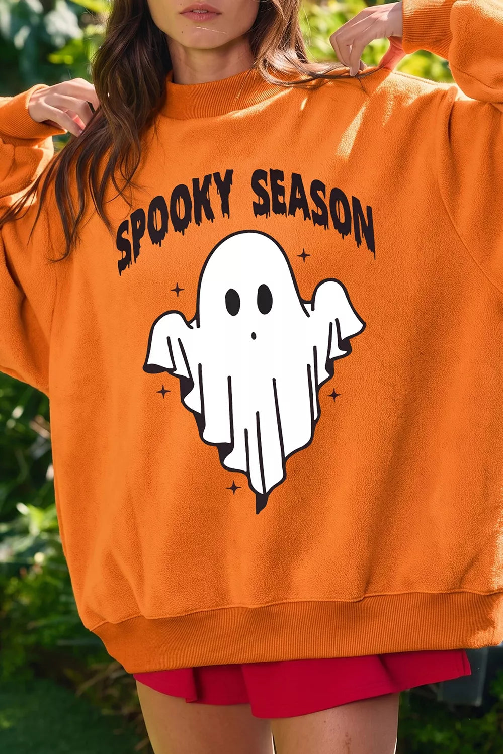 Trendsi Spooky Season Mock Neck Reversible Halloween Sweatshirt -