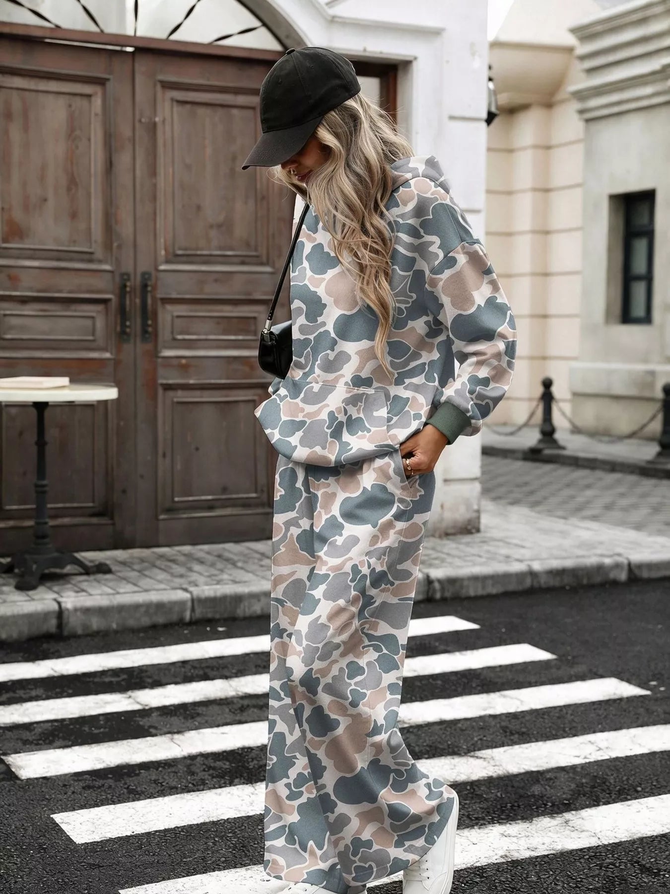 Trendsi Printed Long Sleeve Hoodie and Pants Set -