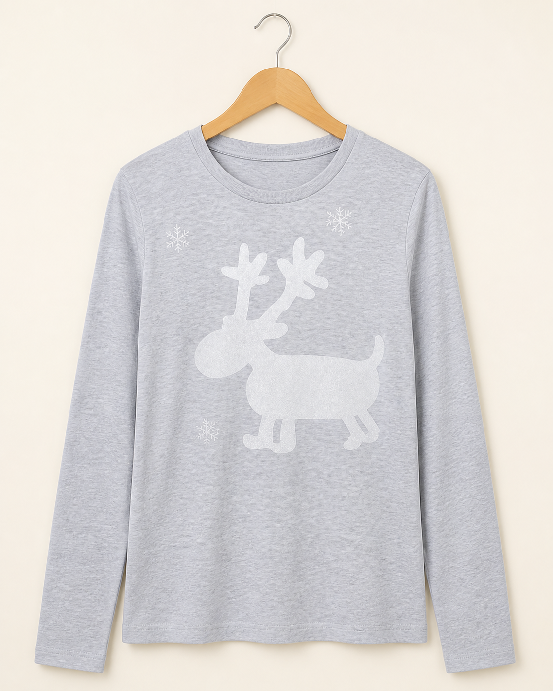 Niobe Clothing Cute Glitter Moose Long Sleeve Top - T-Shirts holiday