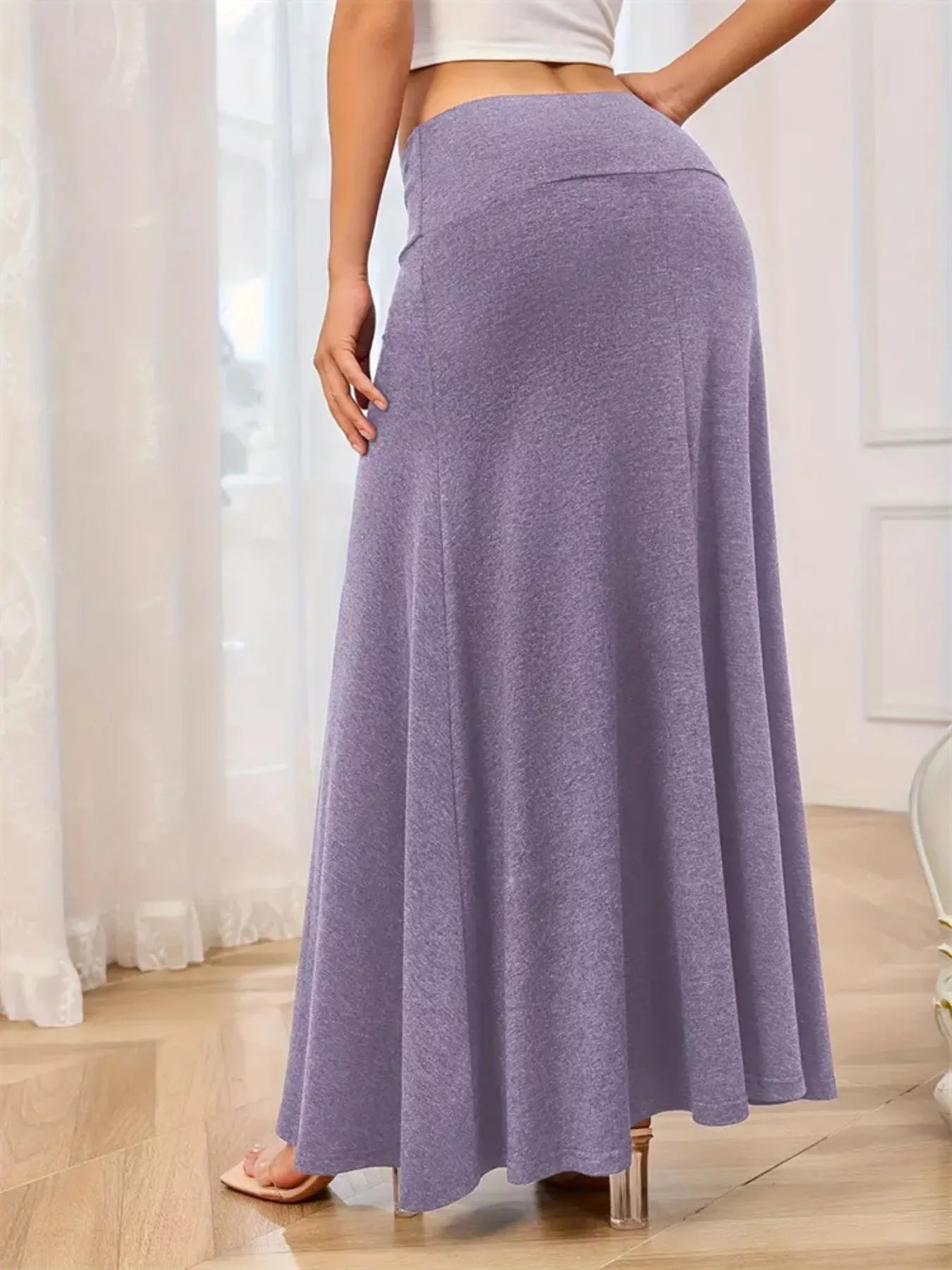 Trendsi Flowy Maxi Skirt with Wide Waistband -