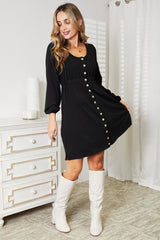 Trendsi Double Take Scoop Neck Empire Waist Long Sleeve Magic Dress -