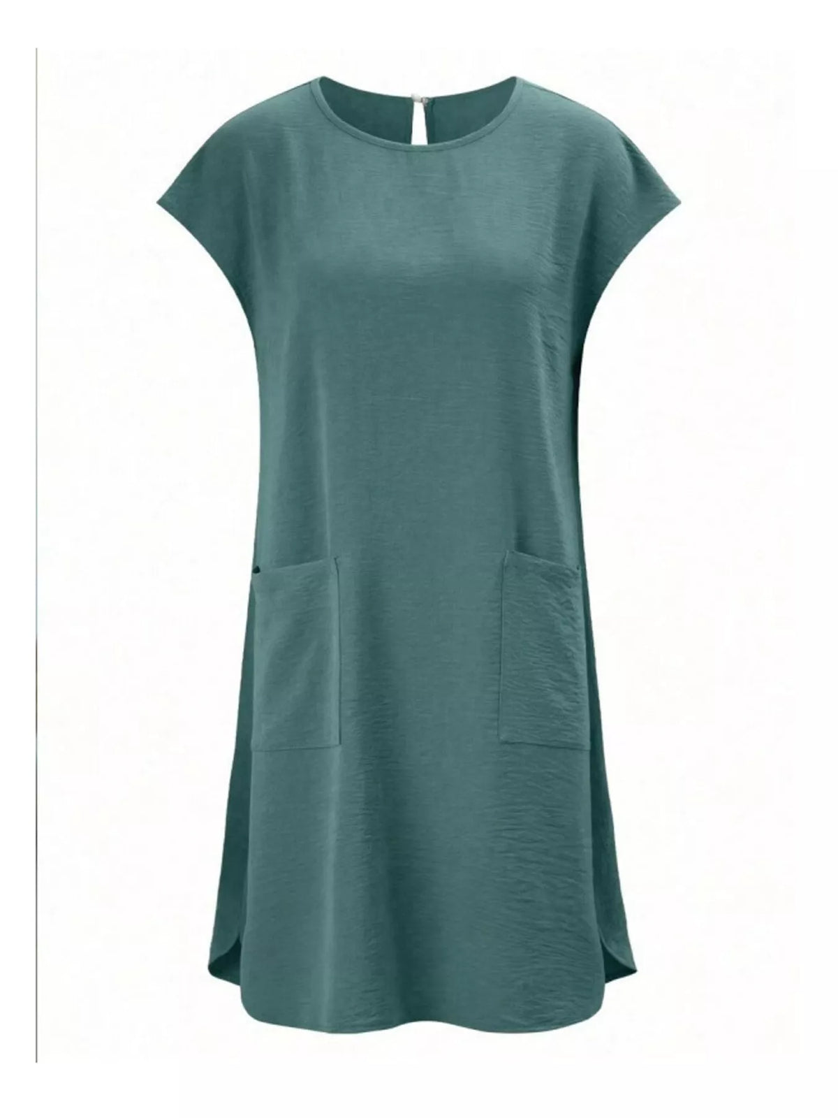 Blue loose fit t-shirt dress with pockets