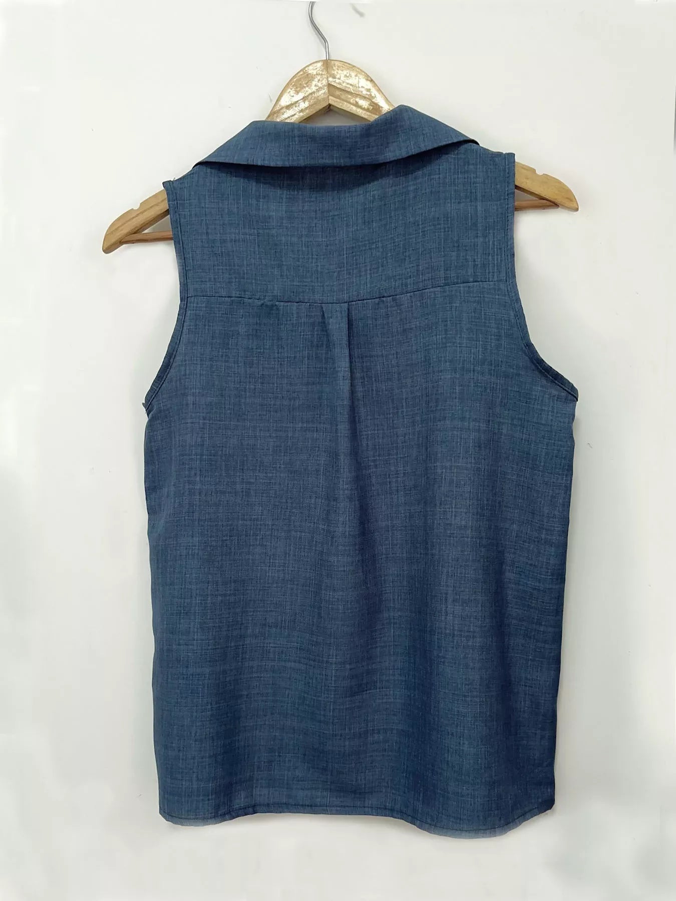 Trendsi Full Size Button-Up Collared Neck Sleeveless Top Plus Size -