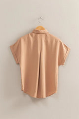 Trendsi HYFVE Button Down Collared Neck Short Sleeve Shirt -