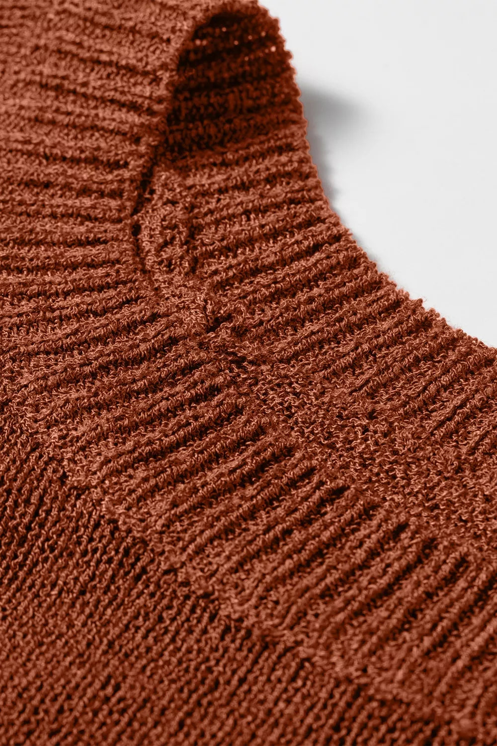 Trendsi Ribbed Knit Round Neck Short Sleeve Sweater -