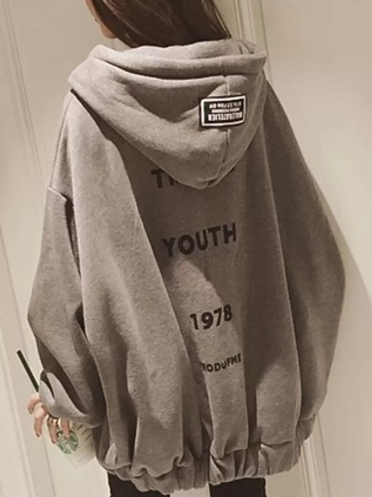 Dark Gray oversized zip-up hoodie