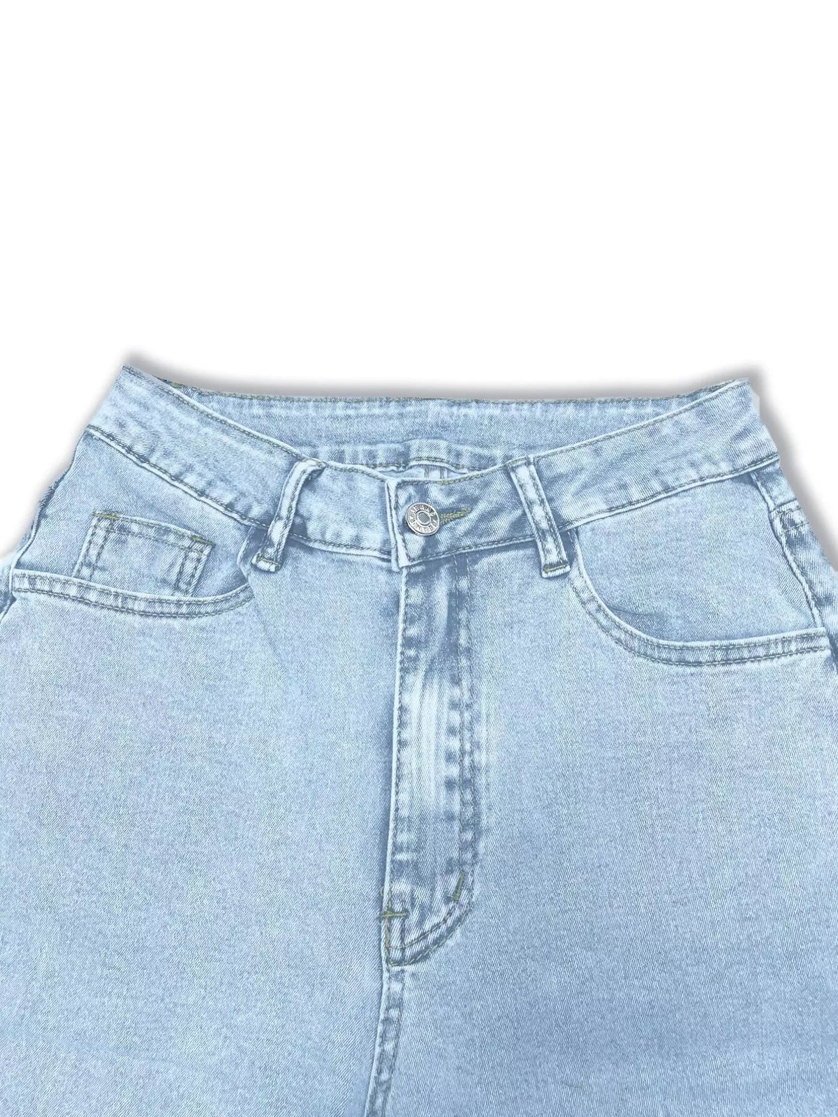 Skinny jeans, light blue waist detail