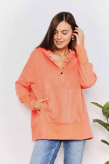 Trendsi Double Take Quarter-Snap Dropped Shoulder Hoodie -