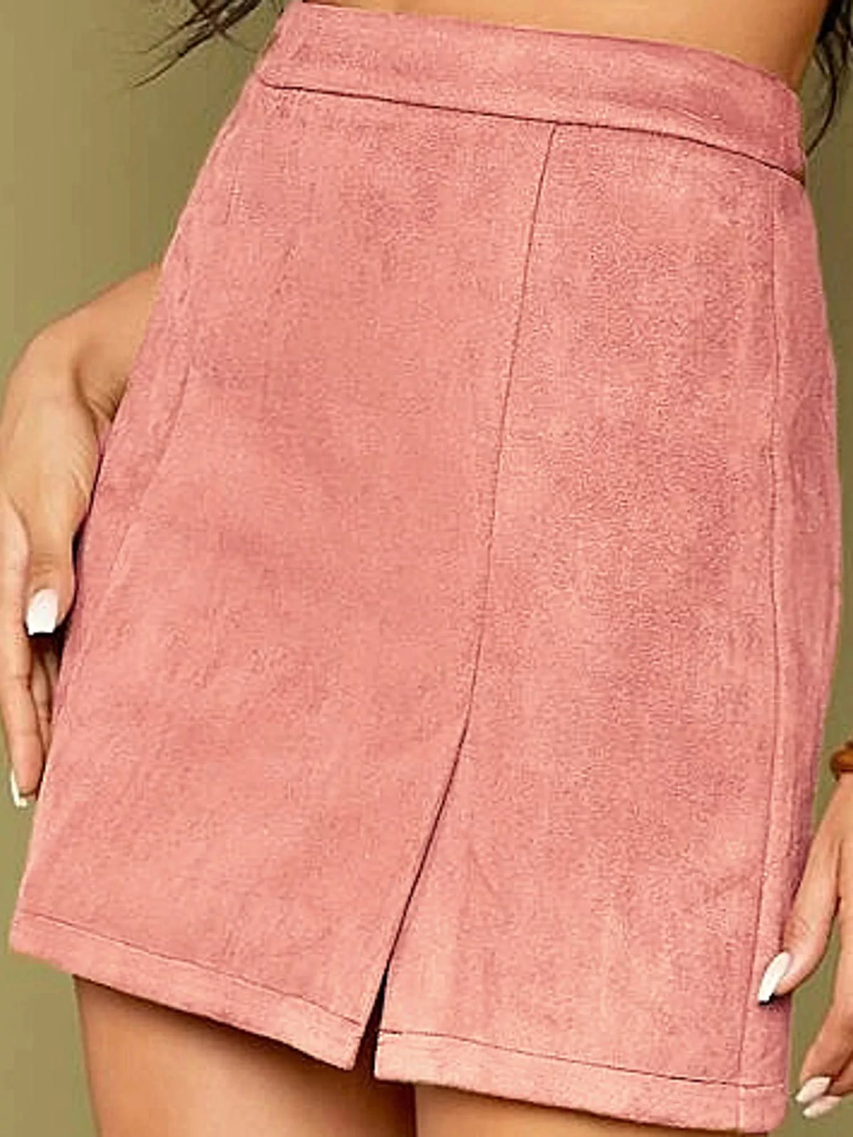 Zip-up mini skirt, pink side