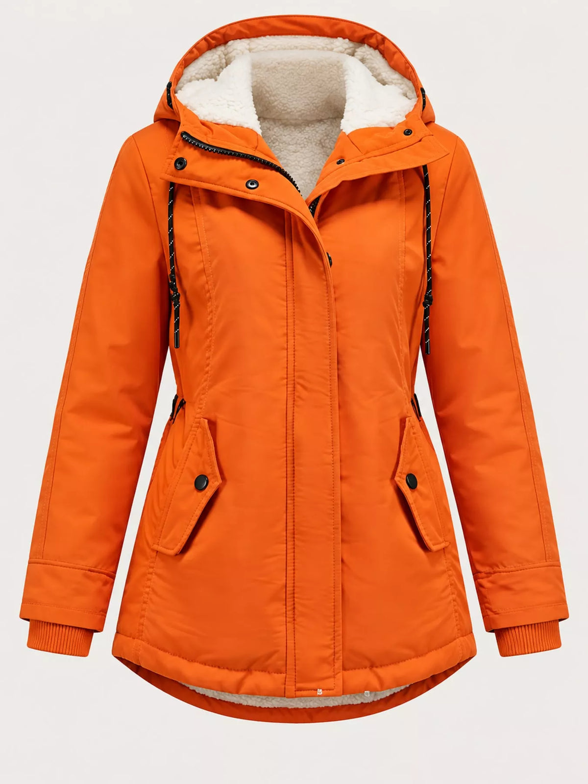 Sherpa-Lined Hooded Jacket — garment front