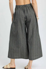 Trendsi Umgee Pinstripe Crop Palazzo Pants -