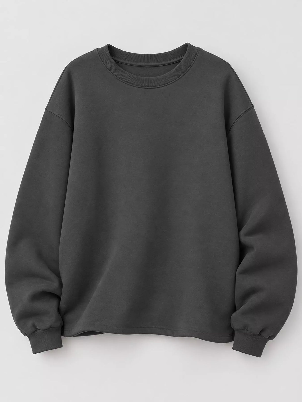 Pullover sweatshirt, charcoal flat front