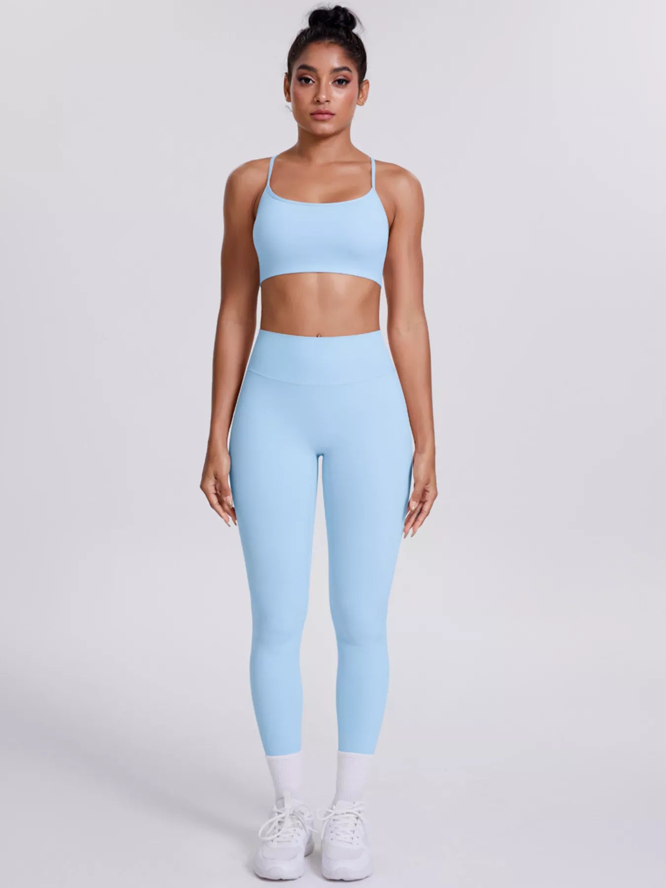Trendsi Criss-Cross Back Cami and Leggings Active Set -