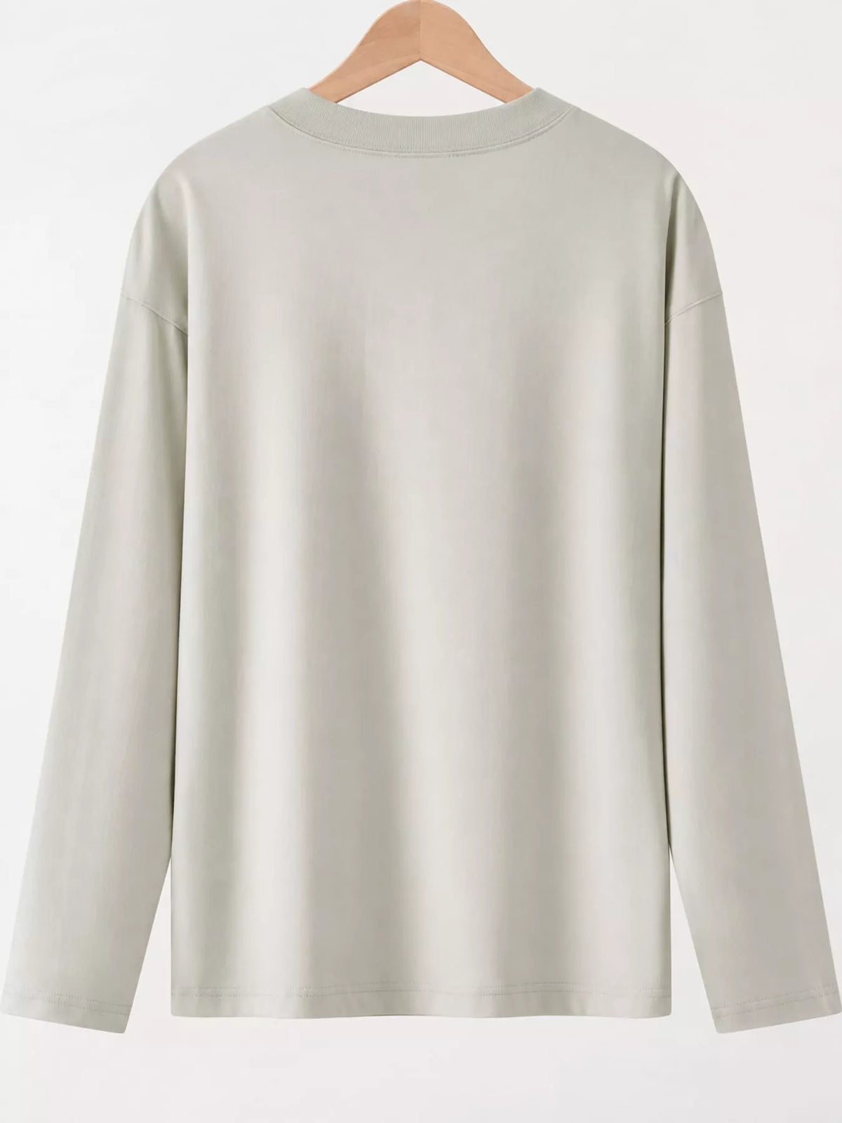 Solid Long-Sleeve Crew Neck T-Shirt — back view