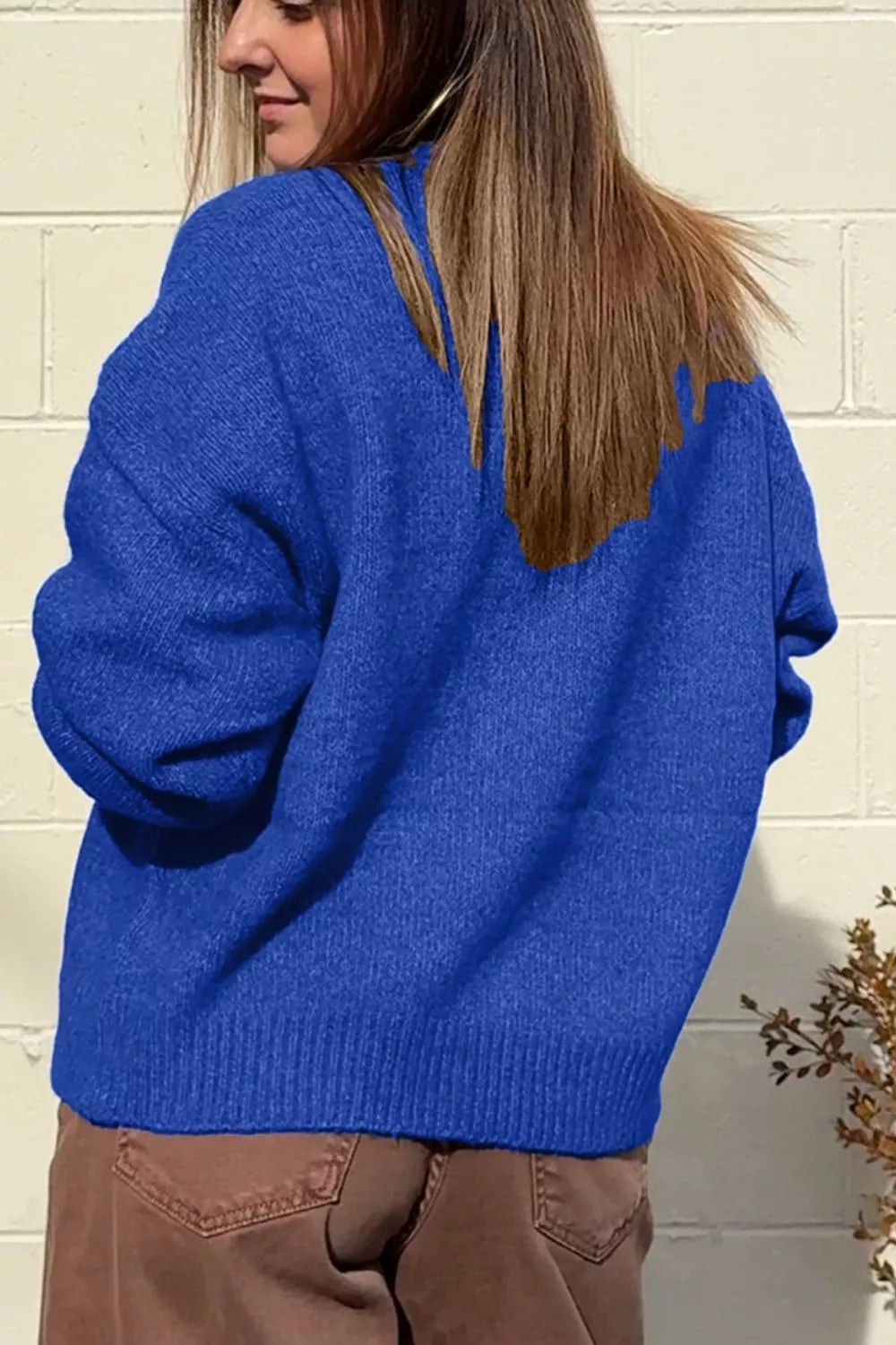Trendsi Duck Graphic Drop Shoulder Long Sleeve Sweater -