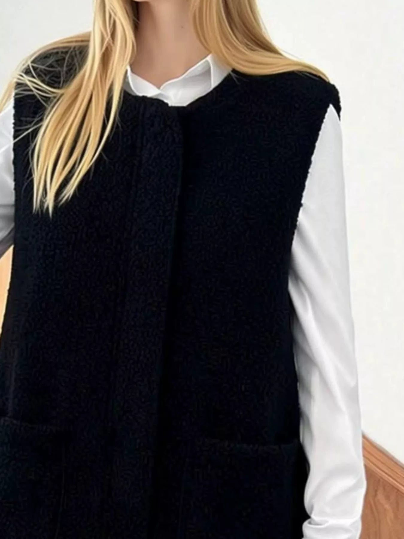 Trendsi Sherpa Sleeveless Vest Coat -