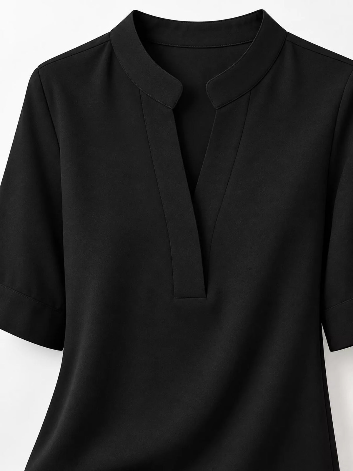 Notched-neck blouse, black neckline