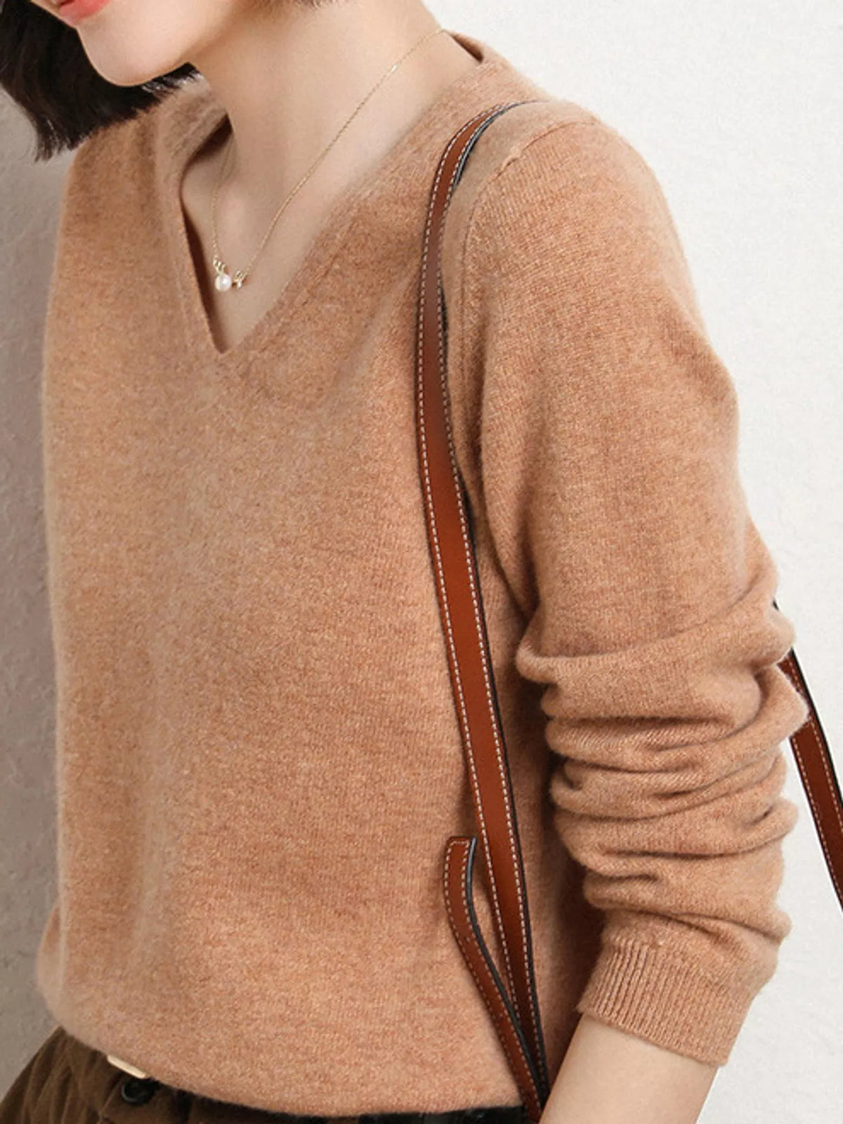 Golden Camel v-neck long sleeve knit top
